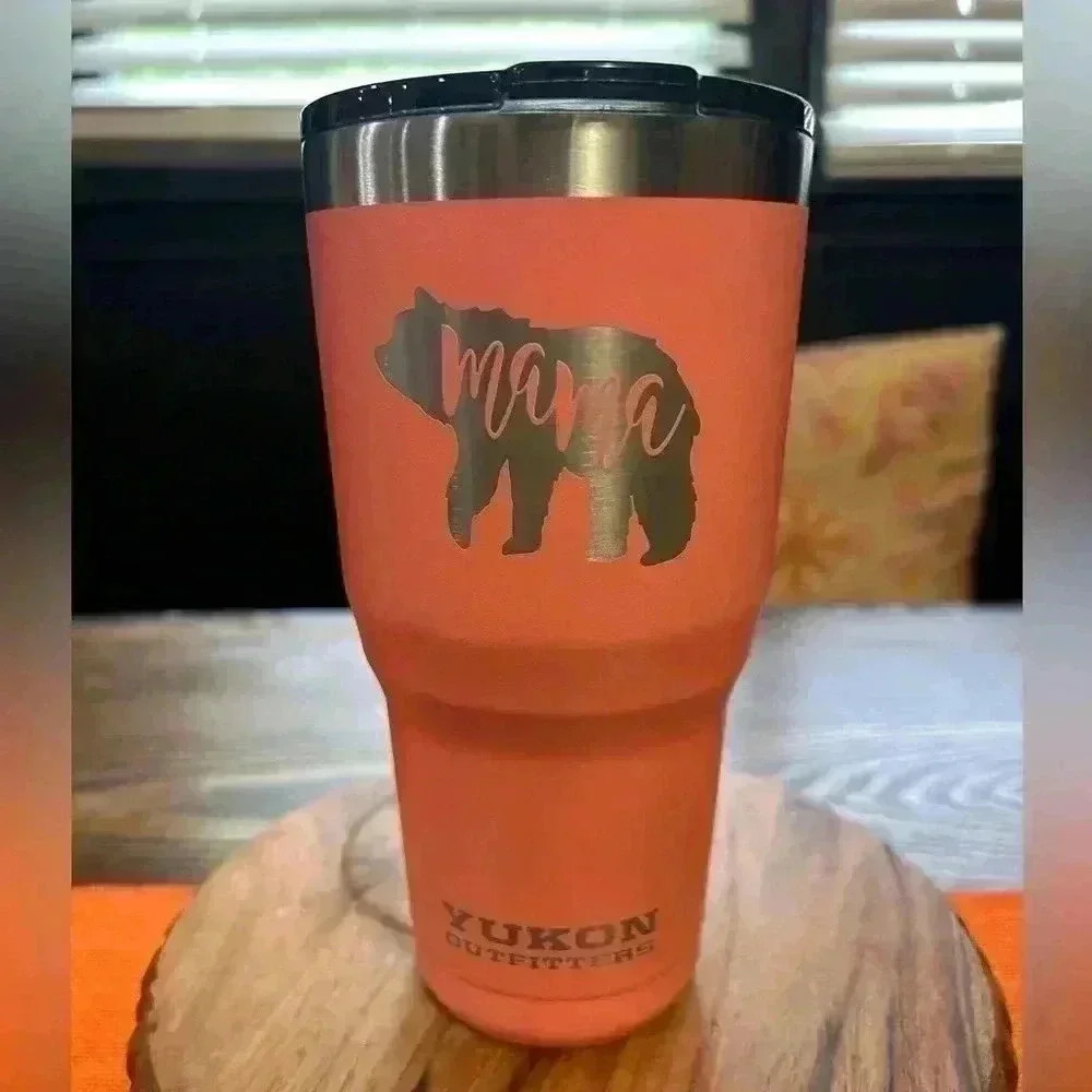 Yukon Outfitters Mama Bear 30 Oz Tumbler Cup Coffee Cup Travel Mug Stay Cold